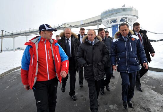 Vladimir Putin visits Paramonovo bobsleigh/luge complex