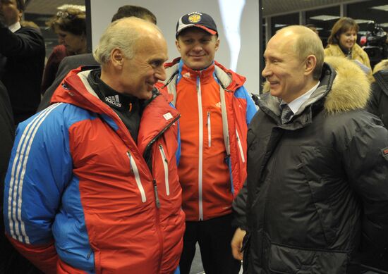 Vladimir Putin visits Paramonovo bobsleigh/luge complex