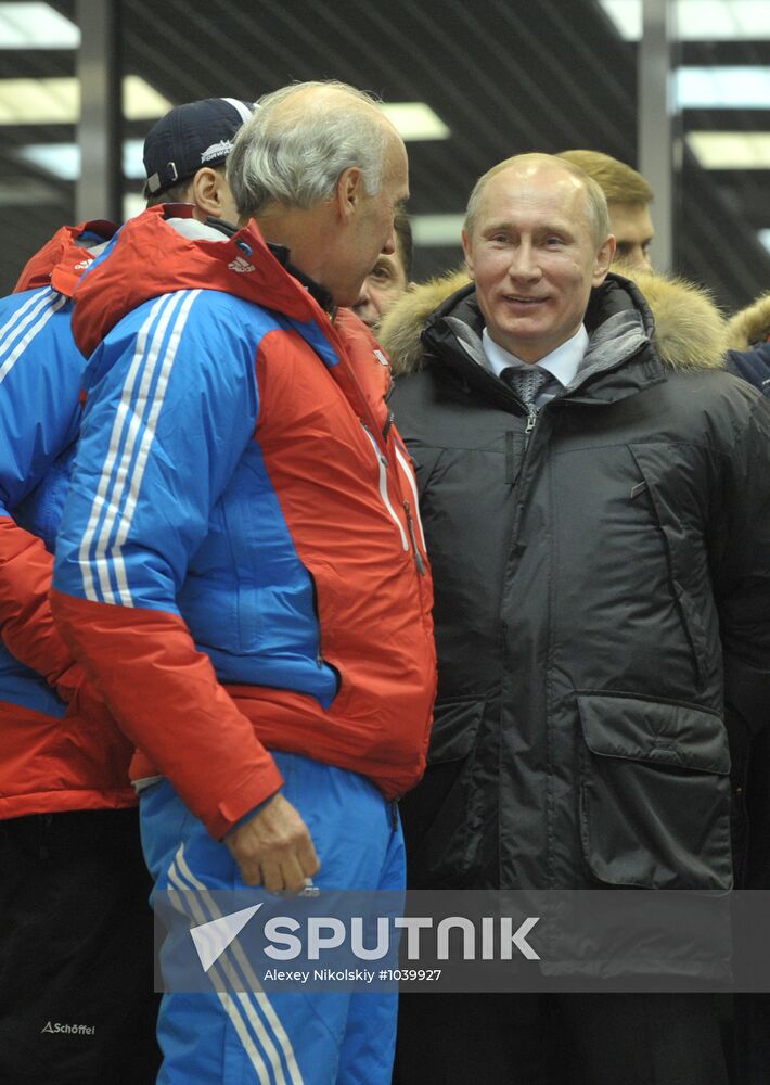 Vladimir Putin visits Paramonovo bobsleigh/luge complex