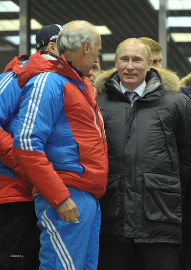 Vladimir Putin visits Paramonovo bobsleigh/luge complex