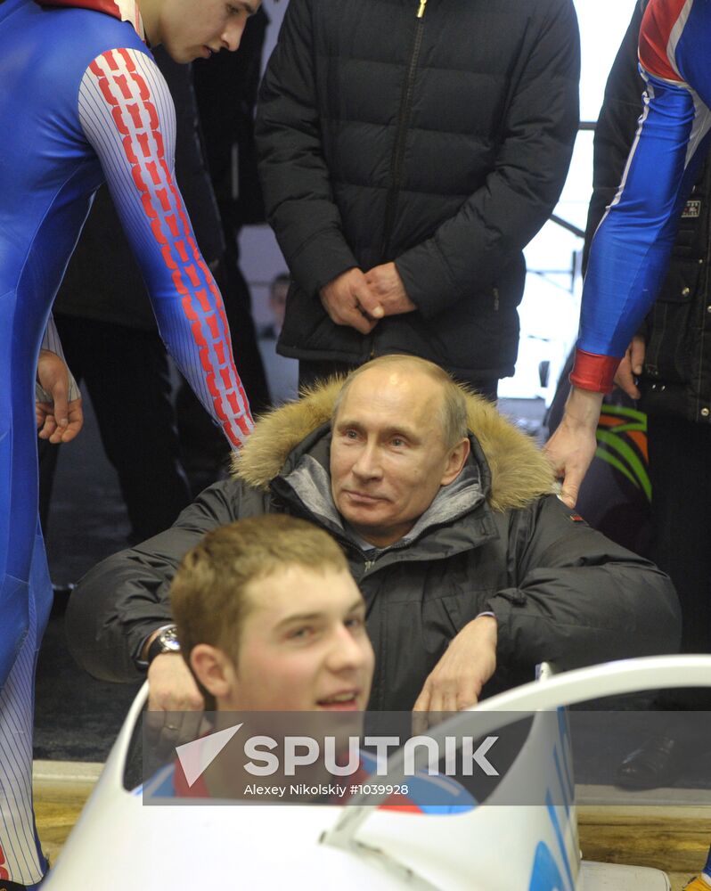 Vladimir Putin visits Paramonovo bobsled and tobogganing center