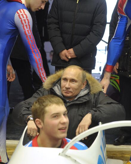 Vladimir Putin visits Paramonovo bobsled and tobogganing center