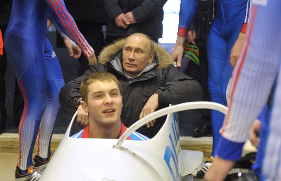 Vladimir Putin visits Paramonovo bobsled and tobogganing center