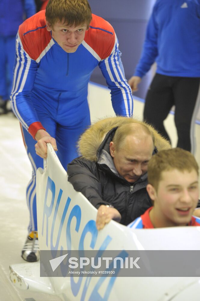 Vladimir Putin visits Paramonovo bobsled and tobogganing center