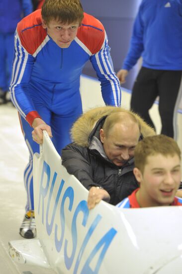 Vladimir Putin visits Paramonovo bobsled and tobogganing center
