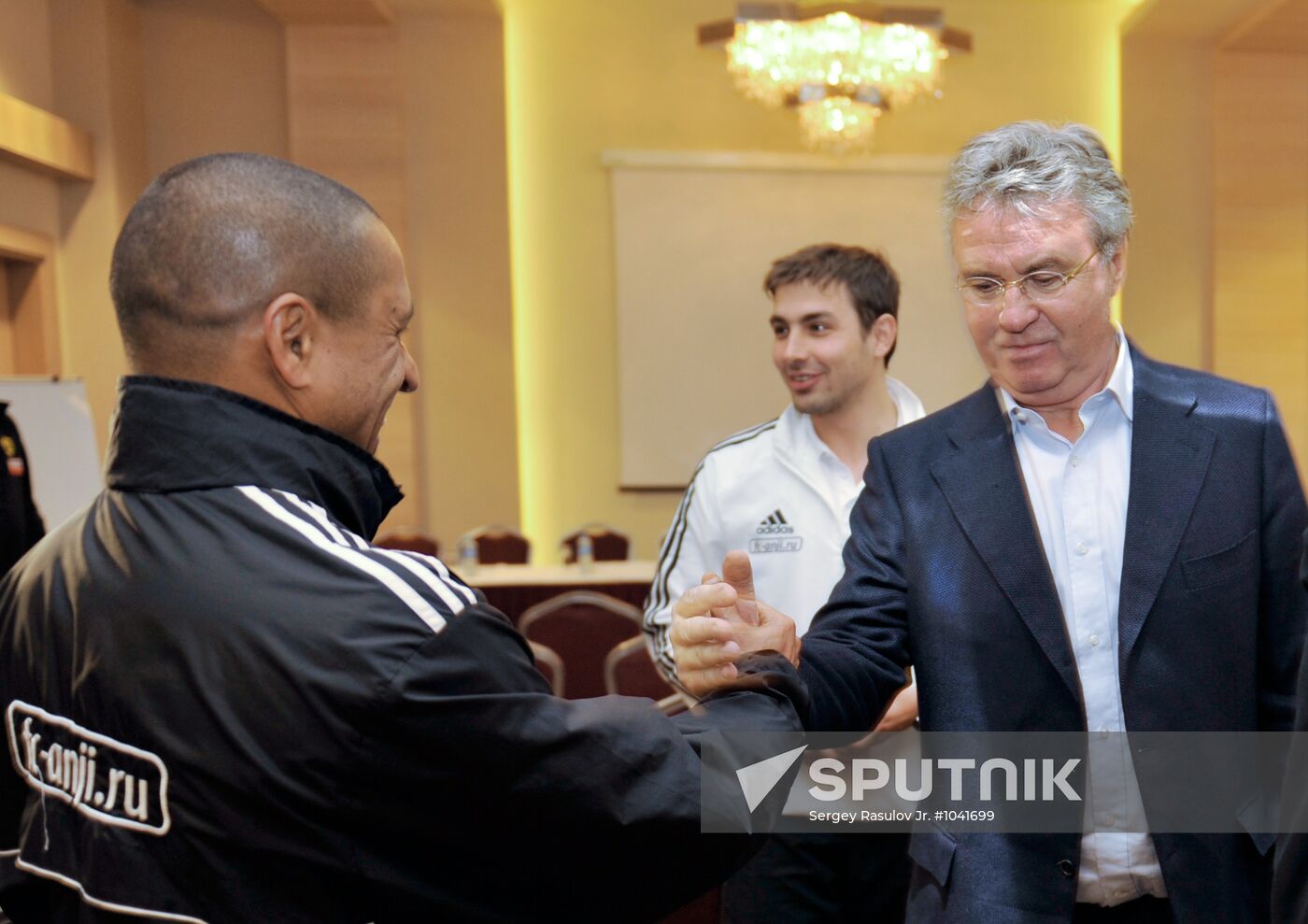 Introduction of new coach Guus Hiddink to Anji players