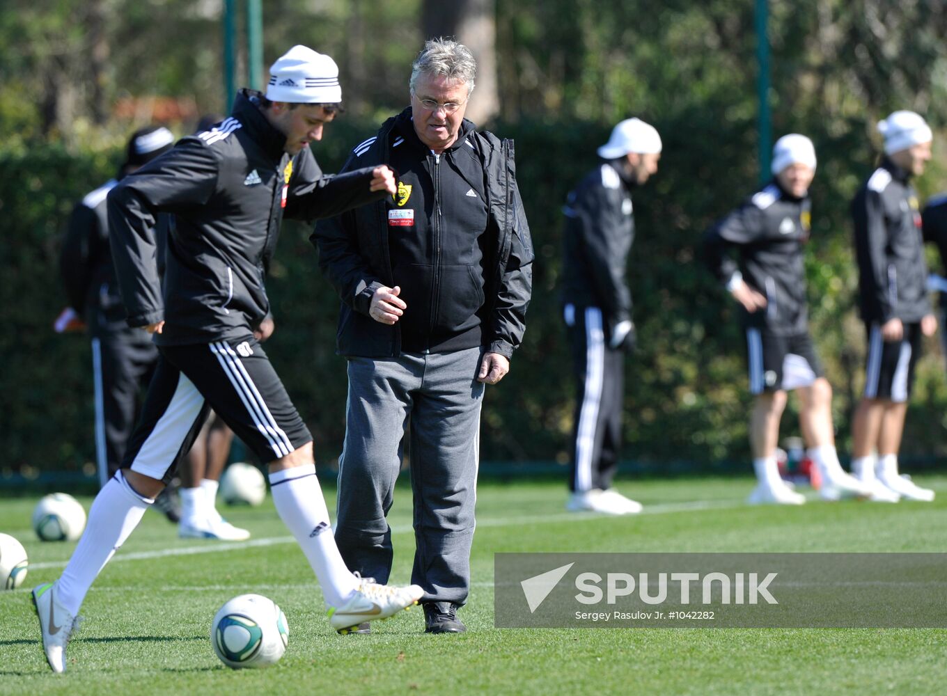 Guus Hiddink holds first training as Anji head coach