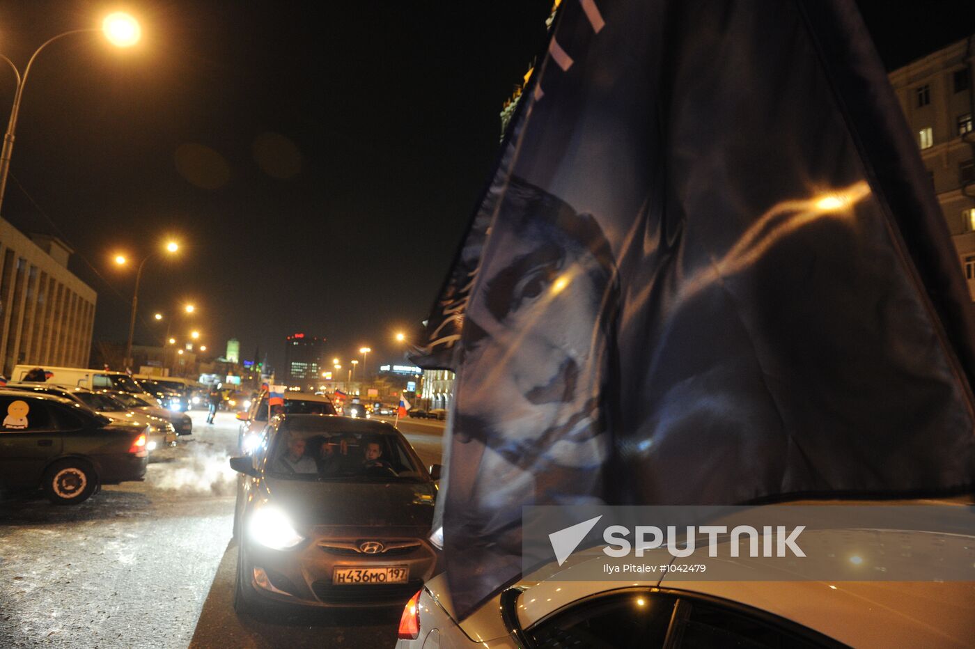 Motor rally to support presidential candidate Vladimir Putin