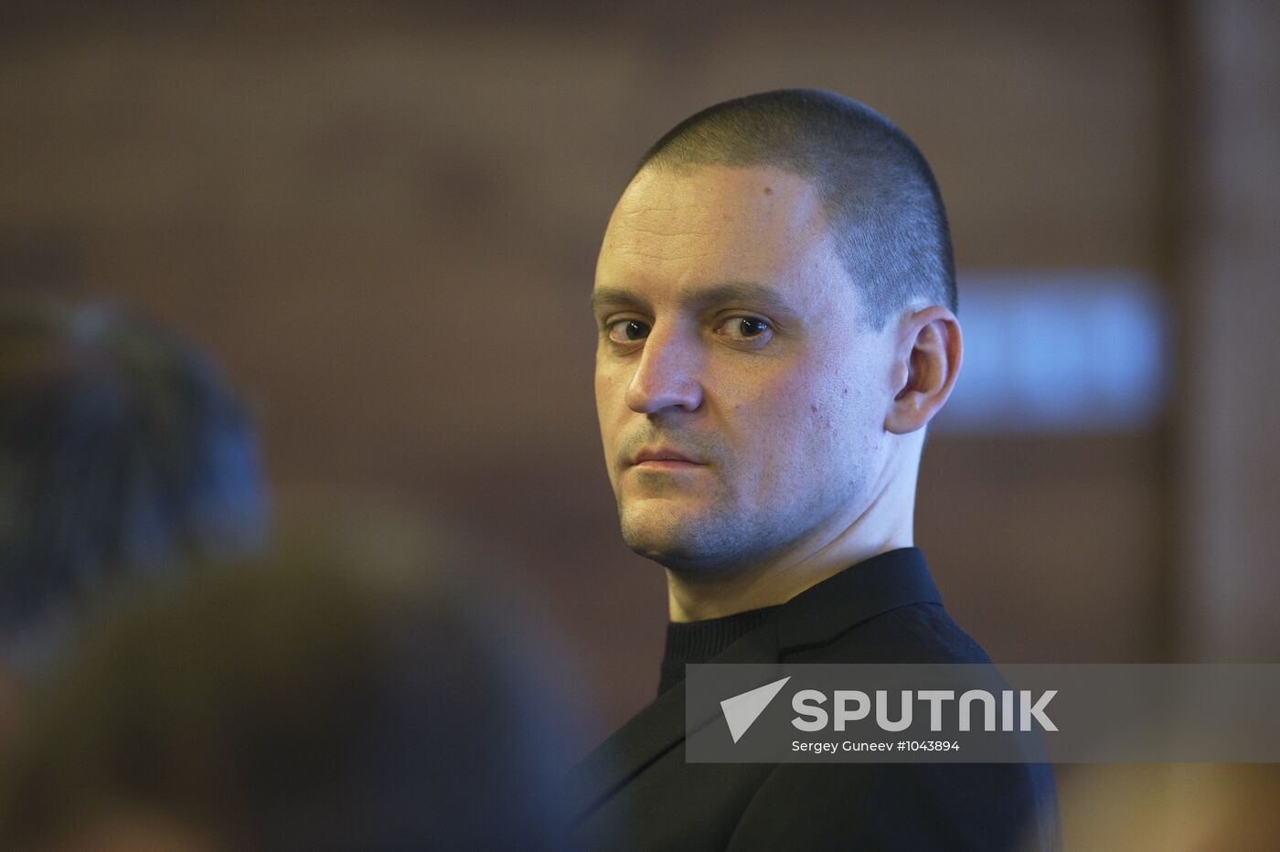 Sergei Udaltsov attends meeting at Gorki