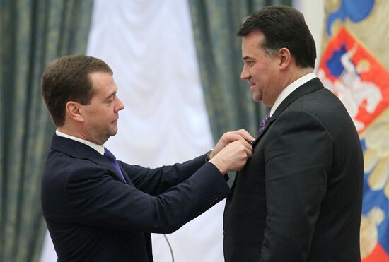 Dmitry Medvedev presents state awards in Kremlin