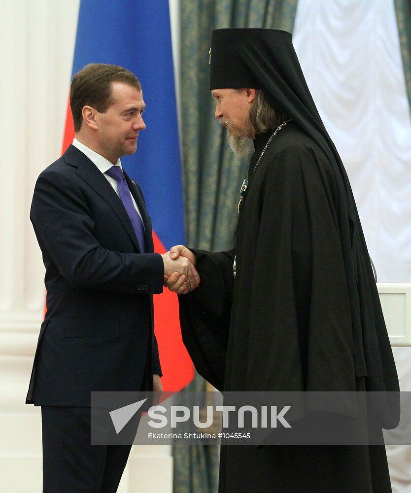 Dmitry Medvedev presents state awards in Kremlin