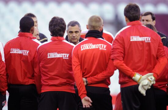 Football Europa League. Lokomotiv football club training