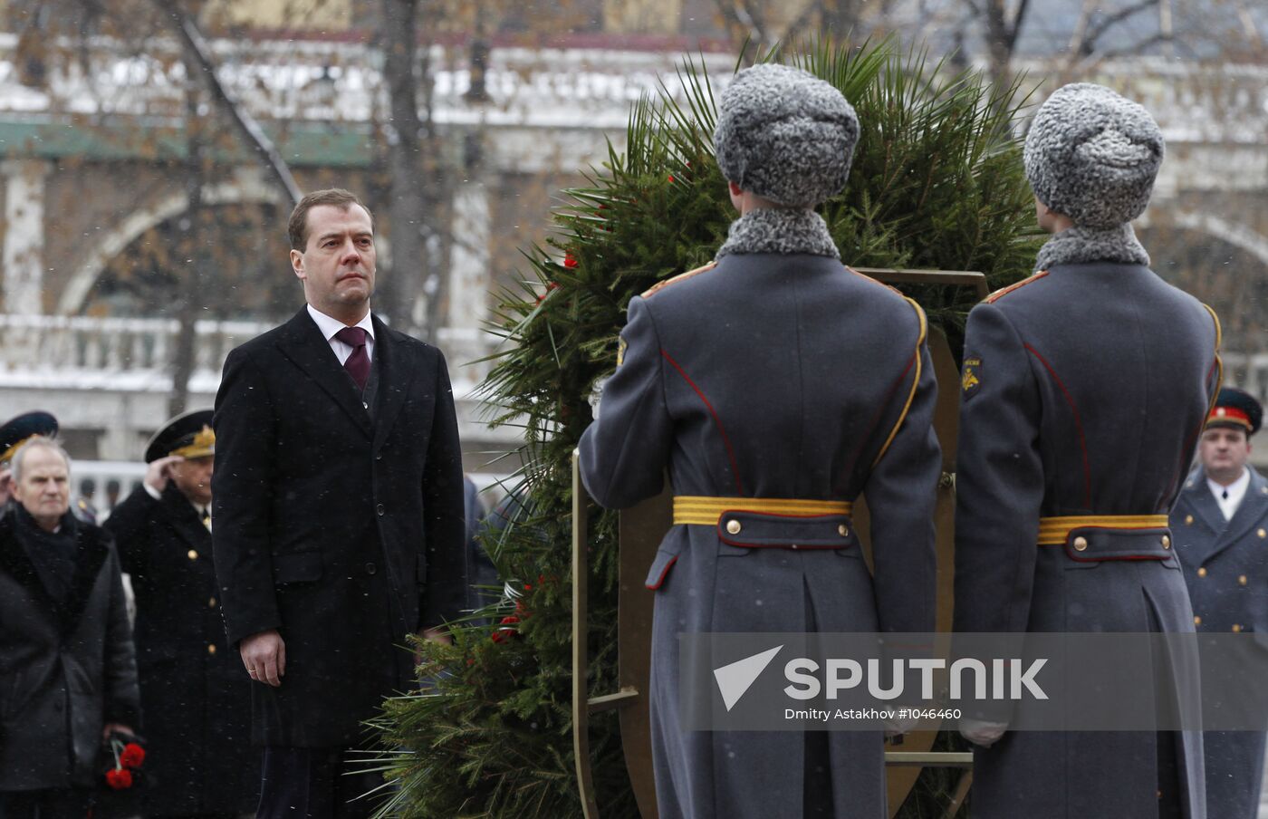 Dmitry Medvedev at Tomb of the Unknown Soldier on February 23