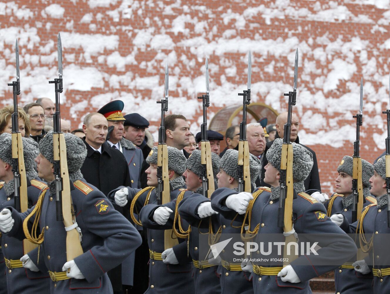 Dmitry Medvedev at Tomb of the Unknown Soldier on February 23