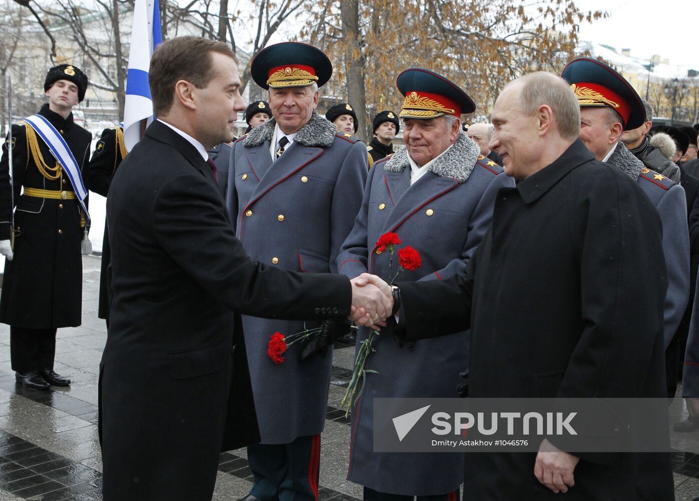 Dmitry Medvedev at Tomb of the Unknown Soldier on February 23
