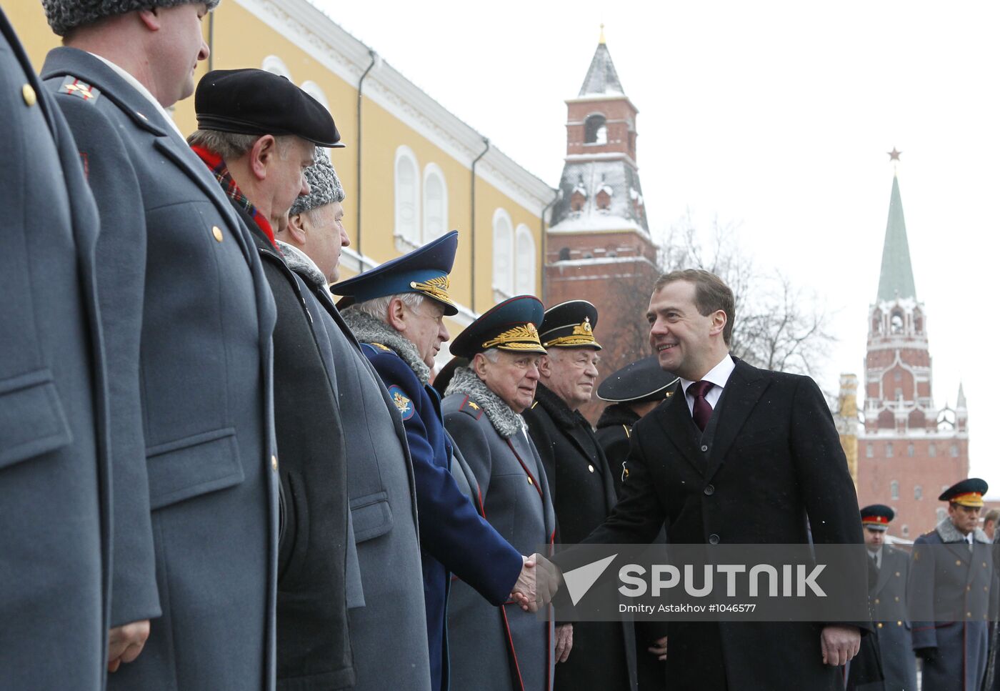 Dmitry Medvedev at Tomb of the Unknown Soldier on February 23