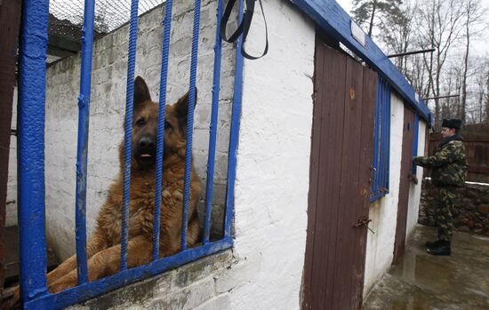 Work of "Kamenyuki" frontier post on Belarus border with Poland