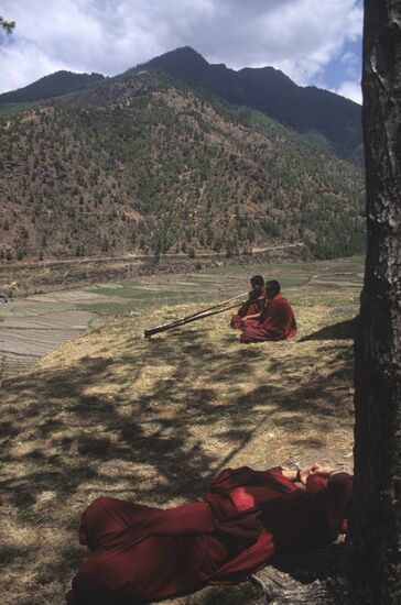 Buddhist monks in Bhutan