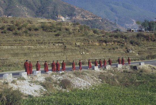 Buddhist monks in Bhutan