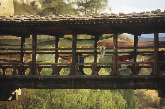 Bhutanese bridge at Punakha