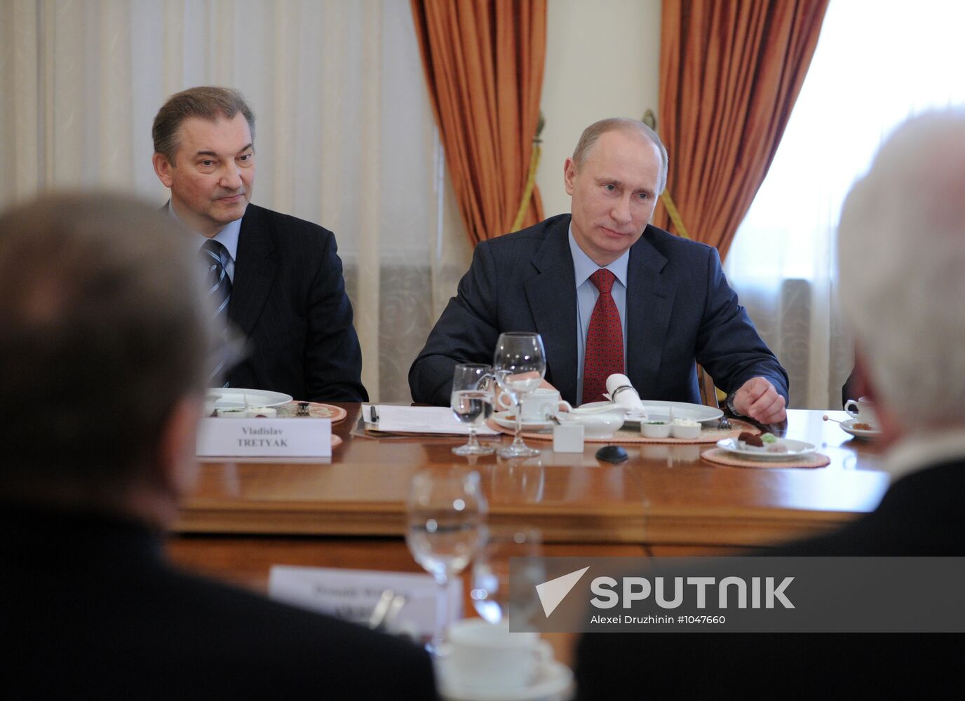 Vladimir Putin meets with players of the 1972 Summit Series