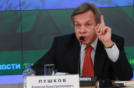 News conference by State Duma member Alexei Pushkov