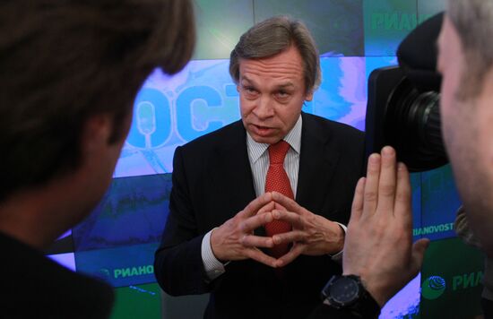 News conference by State Duma member Alexei Pushkov