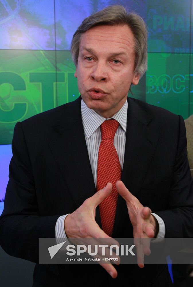 News conference by State Duma member Alexei Pushkov