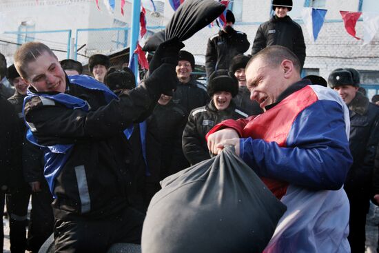 Shiroka Maslenitsa celebration in the colony № 12 in Omsk