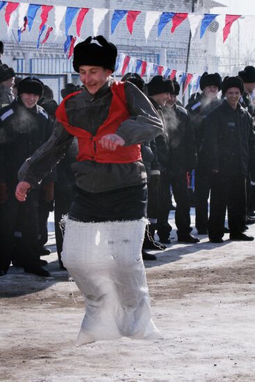Shiroka Maslenitsa celebration in the colony № 12 in Omsk