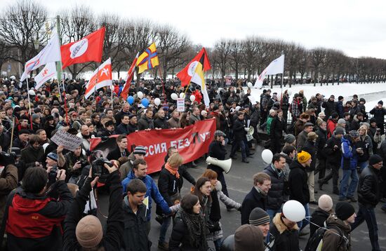 Rally "For Fair Elections" in St Petersburg