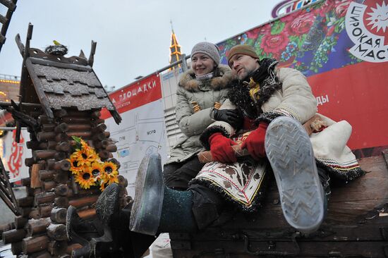 Shiroka Maslenitsa festival on Red Square in Moscow