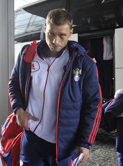 Russian footballers arrive in Copenhagen