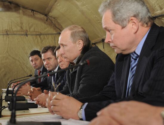 Putin visits site of collapsed house in Astrakhan
