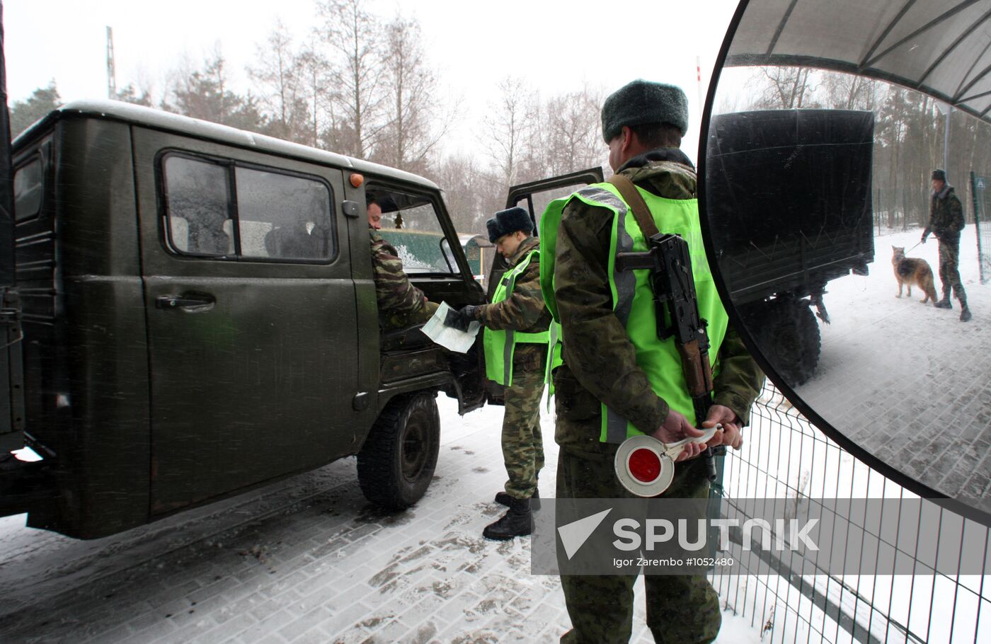Work of border guards on Russian-Lithuanian border