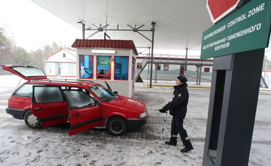Work of border guards on Russian-Lithuanian border