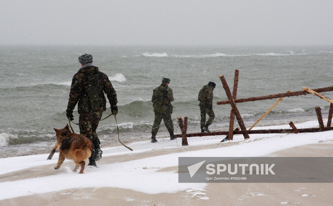 Work of border guards on Russian-Lithuanian border