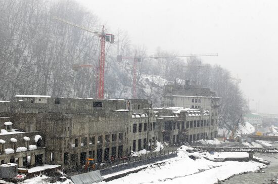 Construction of Rosa Khutor hotel complex