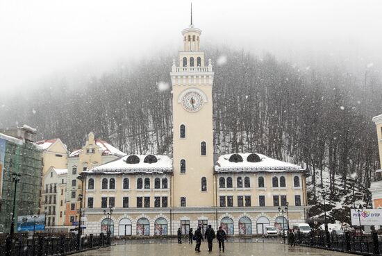Construction of Rosa Khutor hotel complex