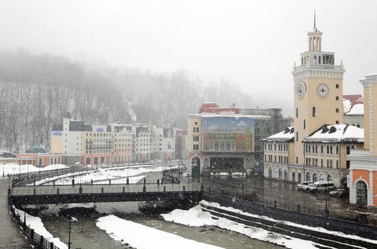 Construction of Rosa Khutor hotel complex