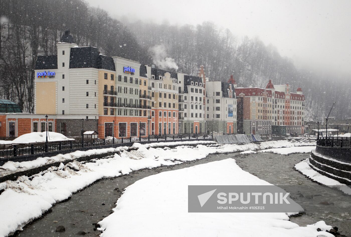 Construction of Rosa Khutor hotel complex