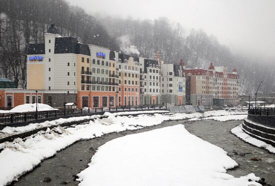 Construction of Rosa Khutor hotel complex
