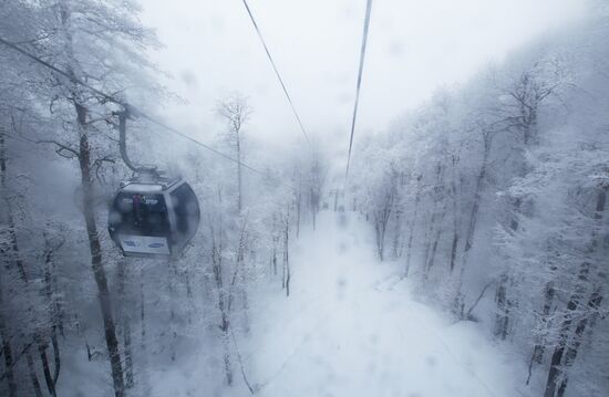 Construction of Rosa Khutor hotel complex