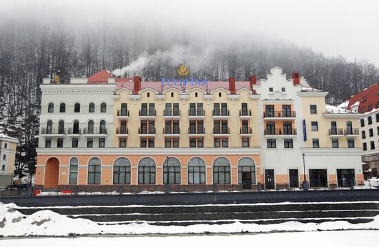 Construction of Rosa Khutor hotel complex