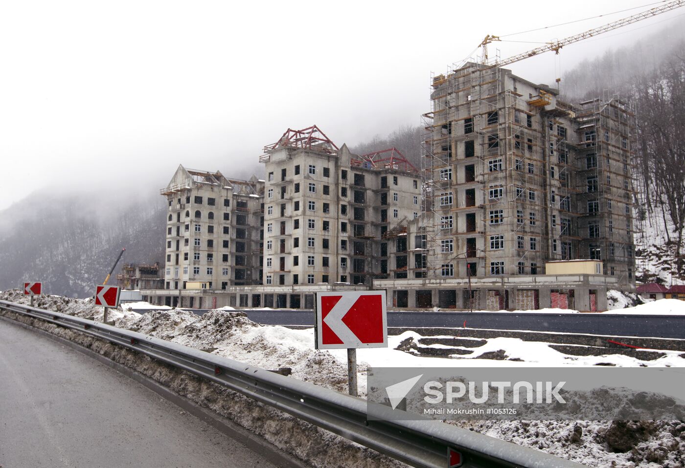 Construction of Rosa Khutor hotel complex