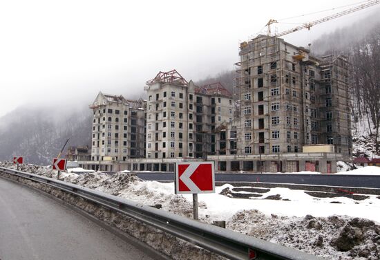 Construction of Rosa Khutor hotel complex