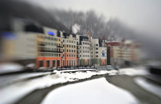 Construction of Rosa Khutor hotel complex