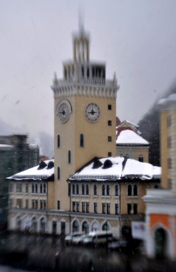 Construction of Rosa Khutor hotel complex