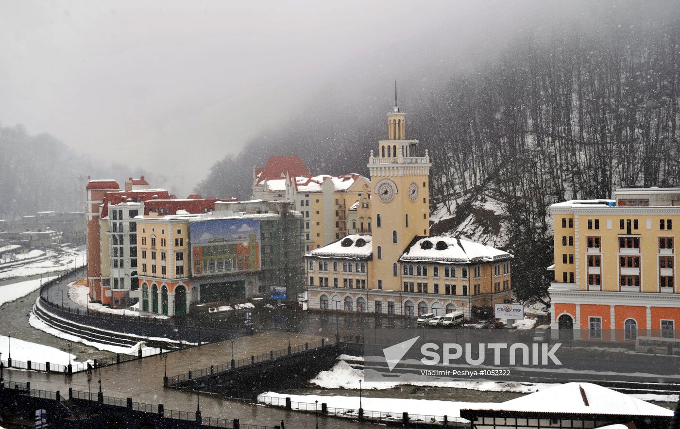 Construction of Rosa Khutor hotel complex