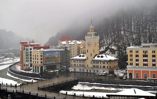 Construction of Rosa Khutor hotel complex